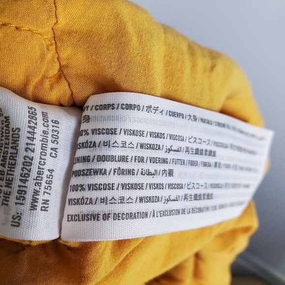 Abercrombie & Fitch Yellow Polka Dot Mini Dress Size Small Petite - Picture 9 of 9